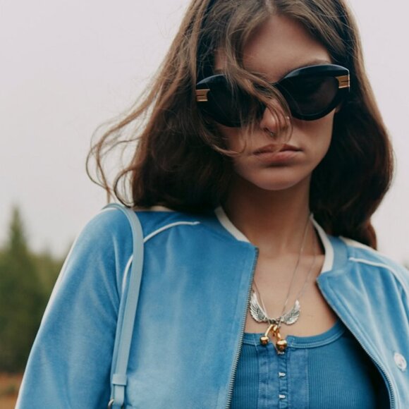 Palm Angels PERI10F MIRACLE 6055 Sunglasses Havana Cat Eye Frame, Green Lenses - Picture 6 of 11